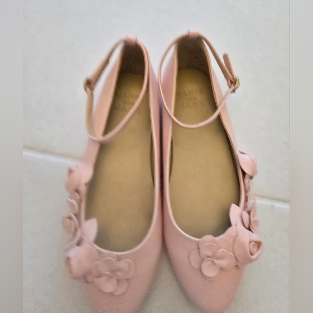 Janie And Jack Flower Ballet Girls Flats Size 4k In Pink - Picture 4 of 10
